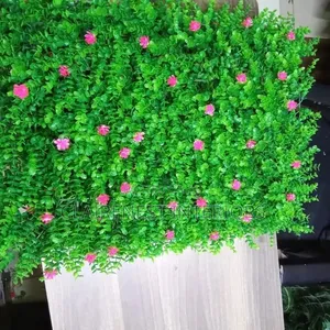 Quiet Luxury, Green With Pink Flowers, Boxwood Panels
