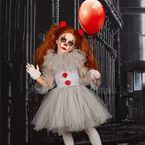 Girls' Grey Pennywise Clown Tutu Dress