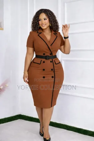 A Double-Breasted Belted Blazer Midi Dress