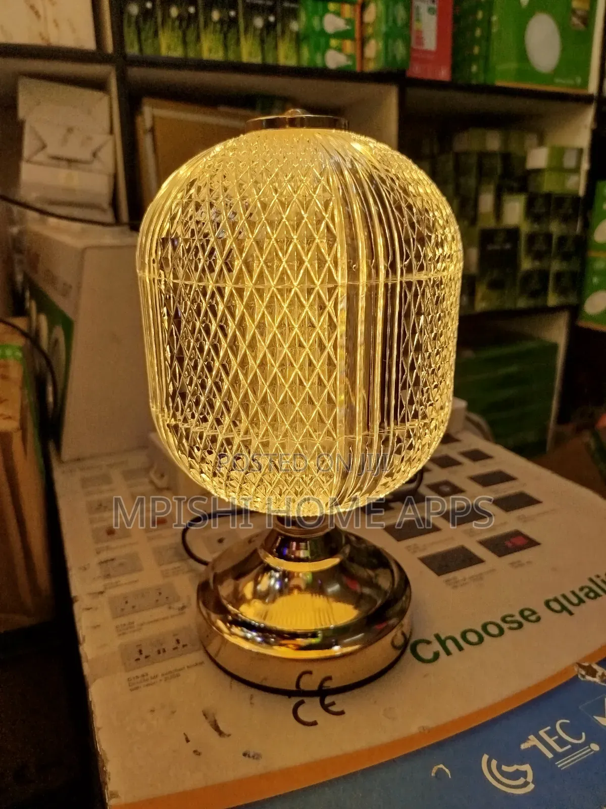 Crystal Glass Globe Table Lamp Warm- White