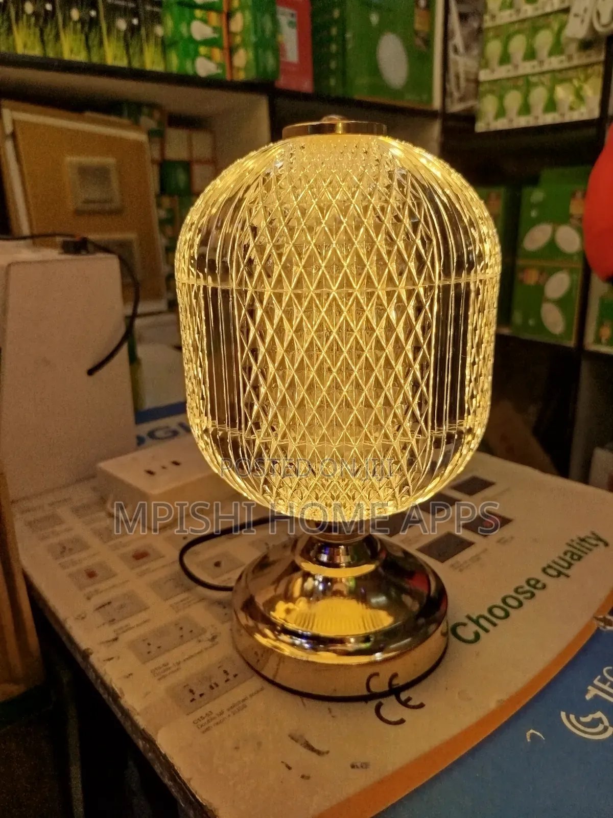 Crystal Glass Globe Table Lamp Warm- White