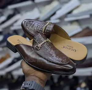 Atlantic Shoes Croc-Embossed Mules Size 40-45