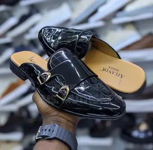Atlantic Shoes Croc-Embossed Mules Size 40-45