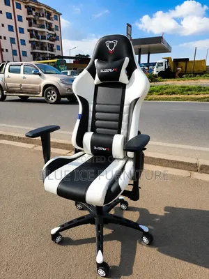 Gaming Chair;Black White Ergonomic Gaming Chair | Adjustable Racing