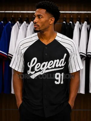 Pinstripes Button-Up Baseball Jersey