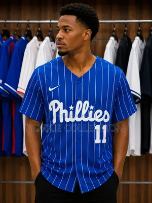 Pinstripes Button-Up Baseball Jersey