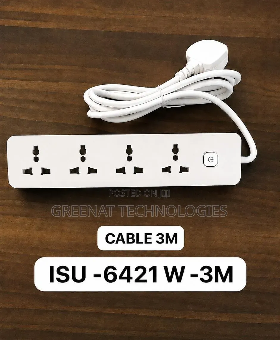 Itel ISU-6421W 4 Way Universal Extension Socket 3M Cable