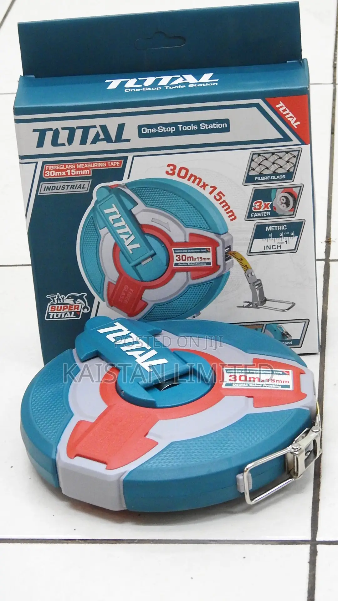 TOTAL 30m Steel Measuring Tape Construction Surveying Tool