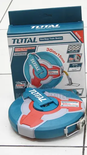 TOTAL 30m Steel Tape Measure Metric Inch 3:1 Gear Ratio