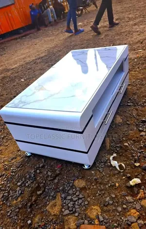 Coffee Table With 2 Stol Gray With Marble Top