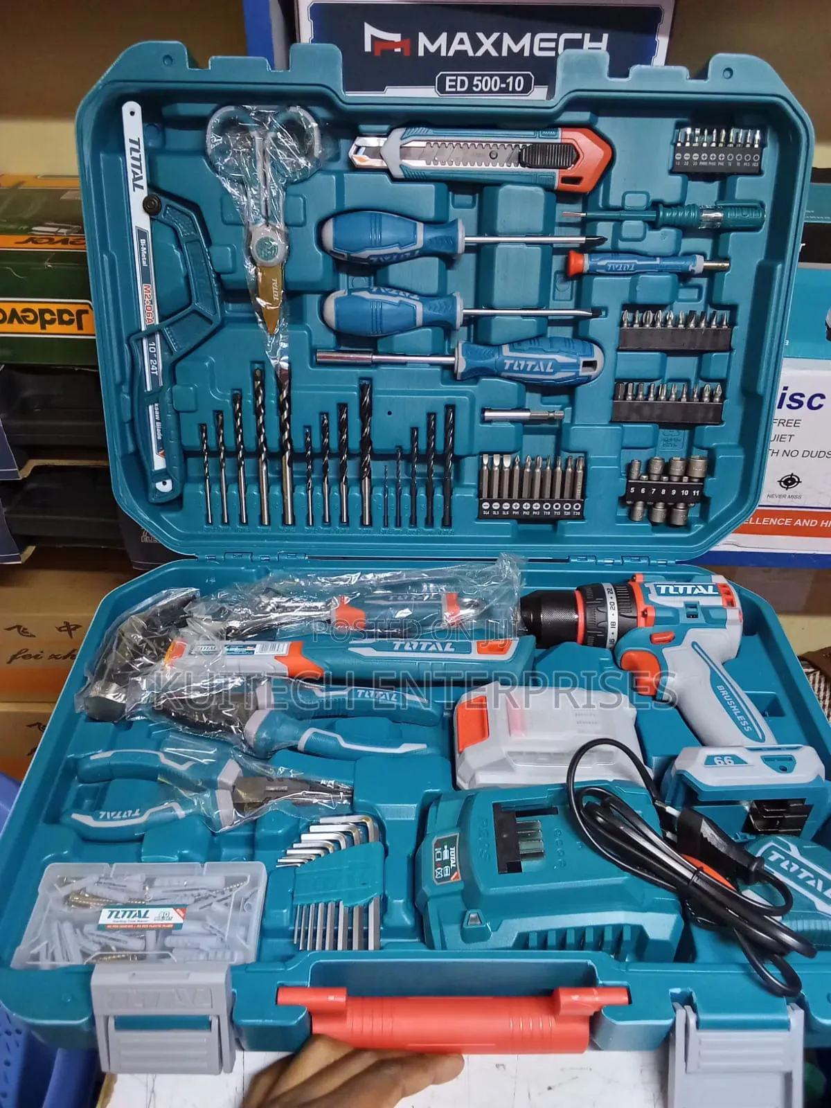 165pcs Total Tool Set With Cordless Drill 20v