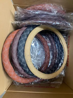 Diamond Quilted Leather Steering Wheel Cover Textured Antixslip Grip