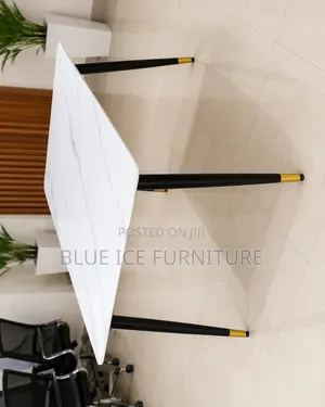 Dining Table;Modern White Marble Dining Table With Black Gold Legs |