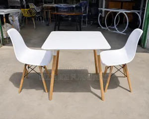 Dining Set; Modern White Dining Table Set With 2 Eames Chairs