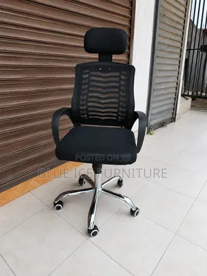Office Chair;Ergonomic Mesh Office Chair With Headrest Chrome Base