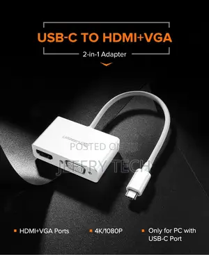 UGREEN Type C to HDMI + VGA Converter – MM123 30843