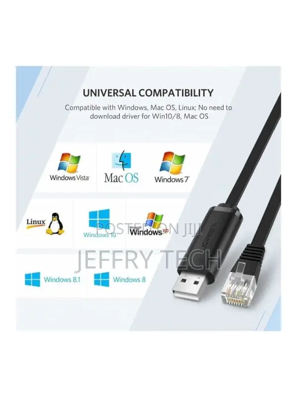 Ugreen Cm204-50773 USB to Rj45 Console Cable 1.5m