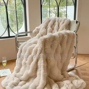 Super Soft Thick Rabbit Fur Faux Throw Blanket