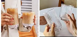 Ribbed Aesthetic Glasses-520ml -6pcs