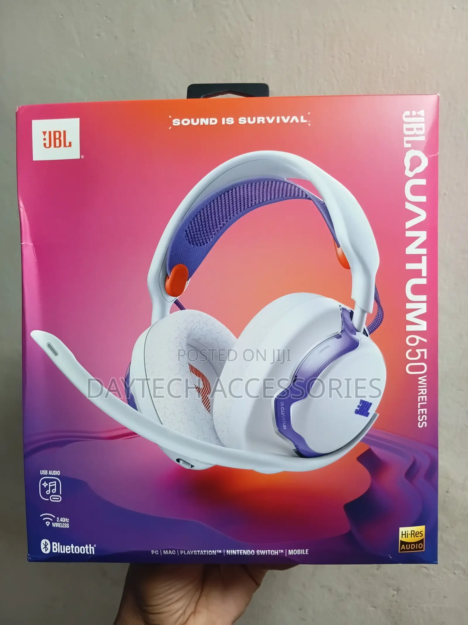 JBL Quantum 650 Bluetooth Gaming Headphones.