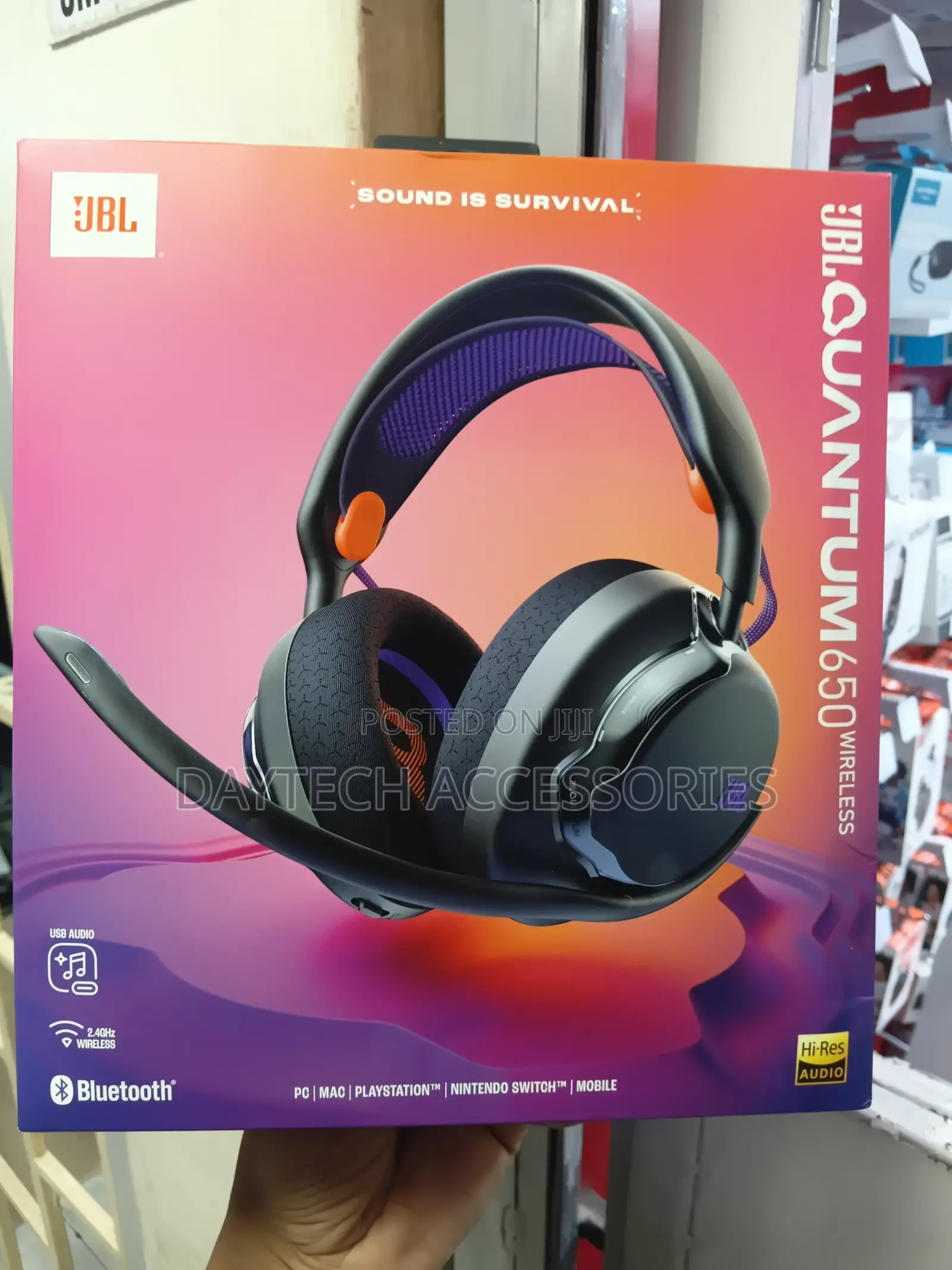 JBL Quantum 650 Bluetooth Gaming Headphones.