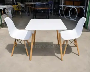 Dining Set; Modern White Dining Table Set With 2 Eames Chairs