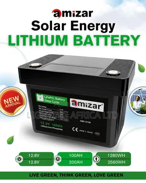 Amizar 12.8v - 100Ah Lithium Ion Solar Battery
