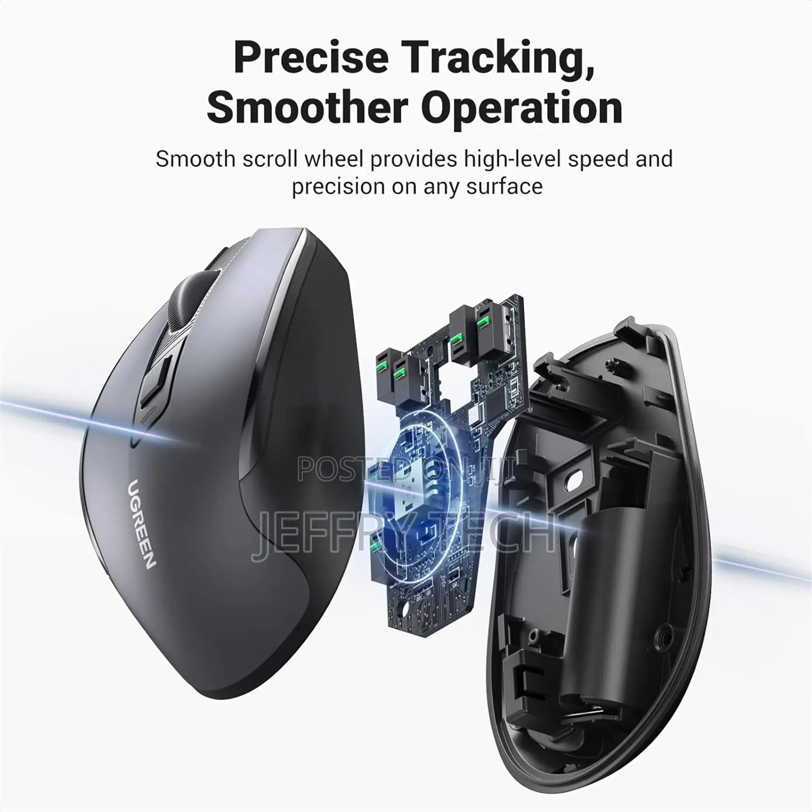 Ugreen Wireless Ergonomic Silent Mouse 2.4G Wireless Bluetooth - Ma