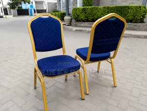 Office Chair;Blue Banquet Chair With Gold Frame | Event Conference