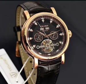 Tevise Gents Automatic Executive Designer Fashion Watches Leather