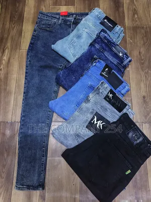 Quality Casual Washed Denim Slim Fit Trousers Pants