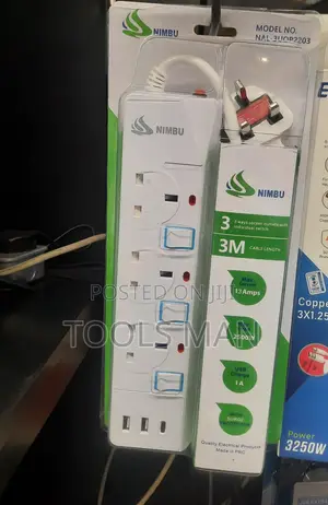 Surge Protector Nimbu 3-Way Extension Cable 3M With USB Ports Type C