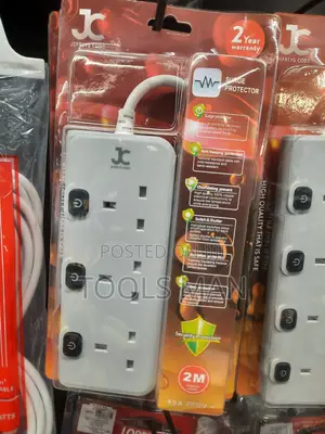 Jeffreys Code 3-Way Extension Cable 2M Surge Protector
