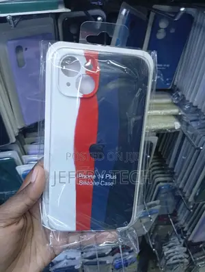 Silicone Case for the Apple iPhone 14 Plus a Design in Red, Blue