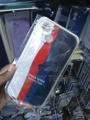 Silicone Case for the Apple iPhone 14 Plus a Design in Red, Blue