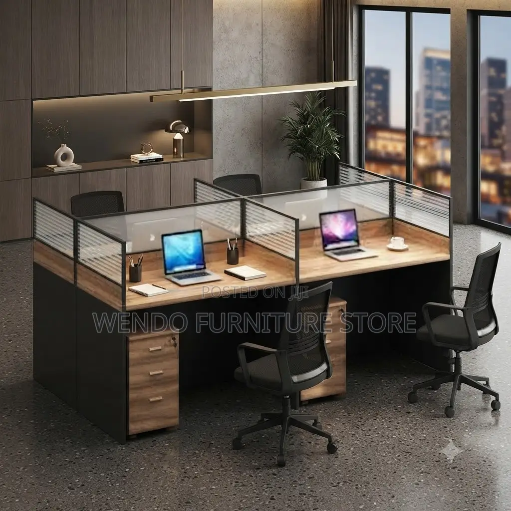 Office Workstation; Four Users Divided Way Workstation