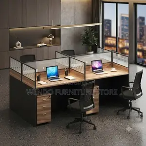 Office Workstation; Four Users Divided Way Workstation