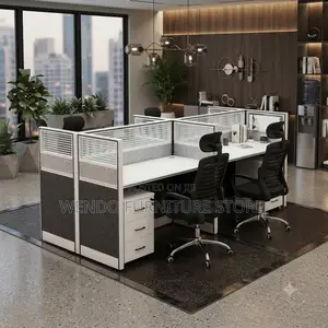 Office Workstation; Four Users Divided Way Workstation