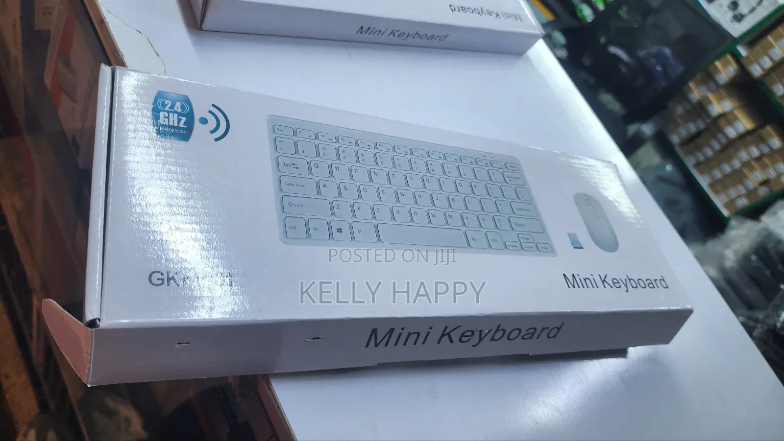 Mini Keyboard Wireless With Mouse White in Color