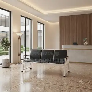 Office Benches; Three Seaters Leather Reception Waiting Area Bench