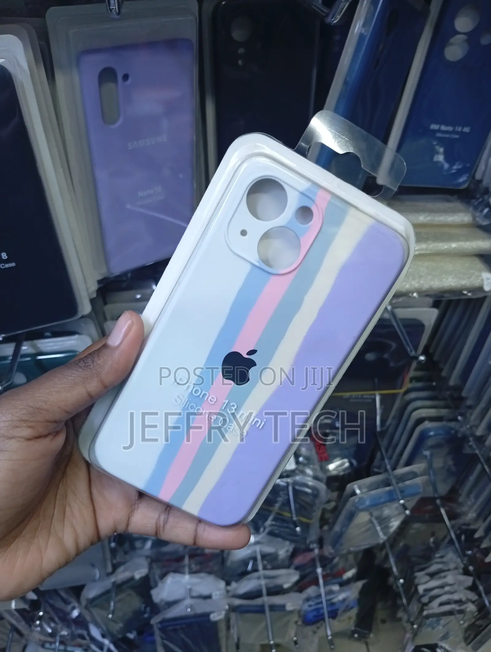 Rainbow Liquid Silicone Case for the Apple iPhone 13 Mini