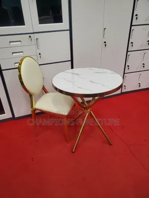 Tripod Base Table and Medallion Chair Set