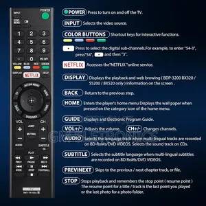 Universal Replacement Remote for Sony TVs Bravia Smart LCD LED TV