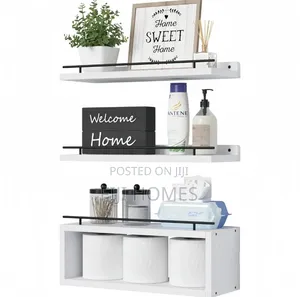 Solid Pine Wood Bathroom Floating Shelves | 3 Tier | 40cm