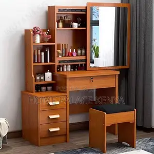 Vanity Set; Compact Sliding Mirror Makeup Set With Concealed Storage