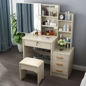 Vanity Set; Compact Sliding Mirror Makeup Set With Concealed Storage