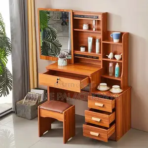 Vanity Set; Compact Sliding Mirror Makeup Set With Concealed Storage