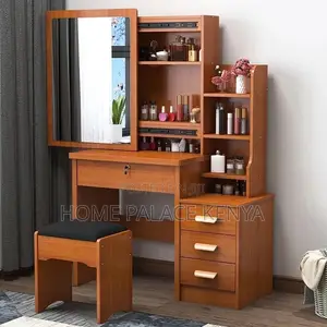 Vanity Set; Compact Sliding Mirror Makeup Set With Concealed Storage