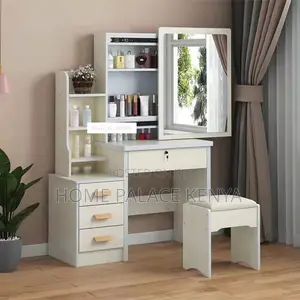 Vanity Set; Compact Sliding Mirror Makeup Set With Concealed Storage
