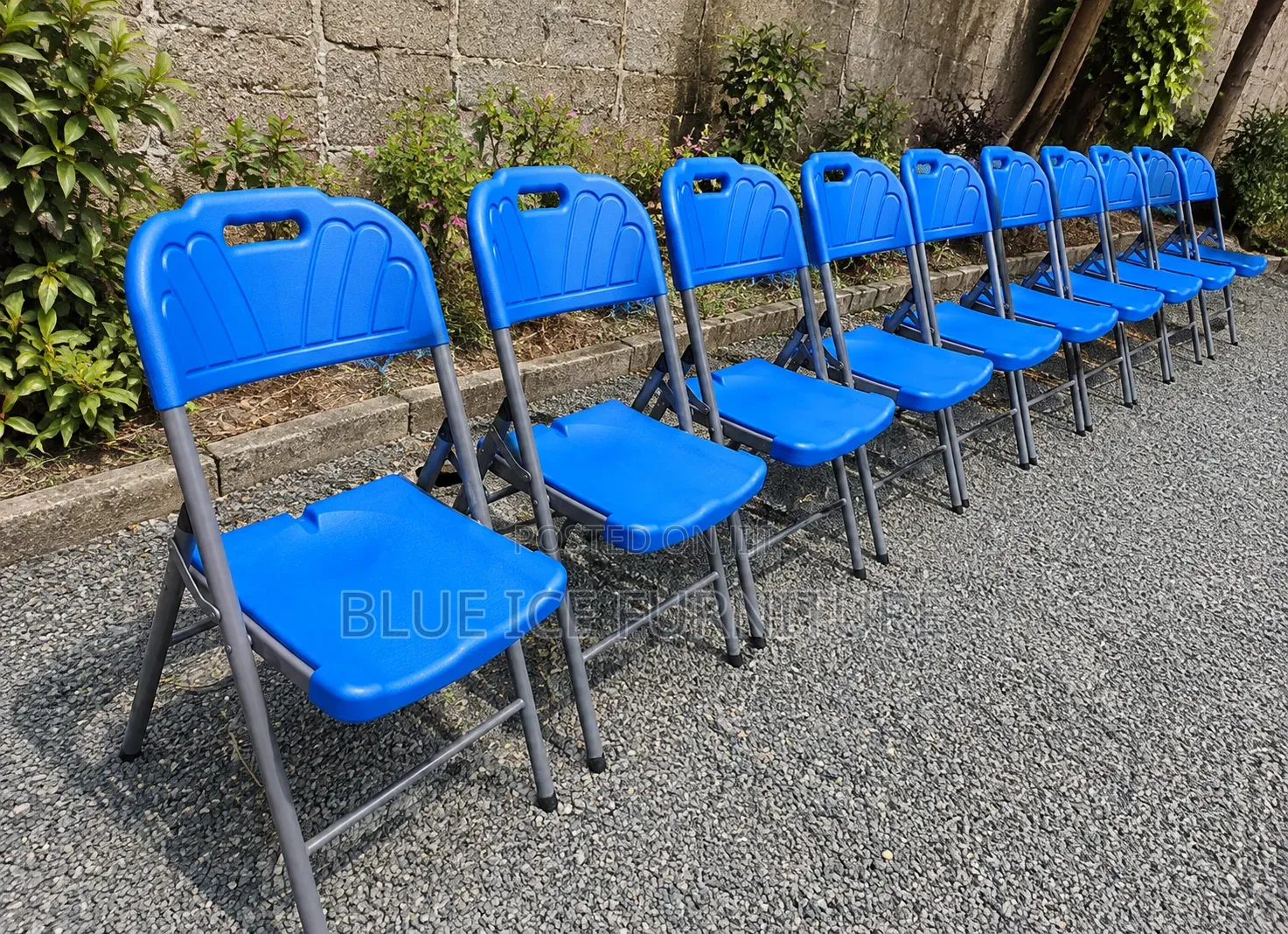 Foldable Chair;Blue Plastic Folding Chairs – Portable